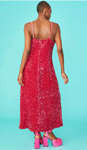 Load image into Gallery viewer, Raspberry Sequin Velvet maxi Dress