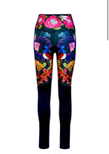 Load image into Gallery viewer, The Birds & The Bees Noir Leggings with Cactus Leather detail.