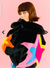 Load image into Gallery viewer, Black Hand Craft Bamboo Faux Fur Star Jacket