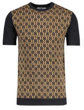 Load image into Gallery viewer, MadCap Overlook Honeycomb Knit Retro T-shirt Black/Fall Lea