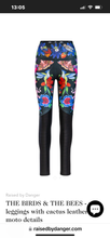 Load image into Gallery viewer, The Birds & The Bees Noir Leggings with Cactus Leather detail.