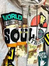 Load image into Gallery viewer, Red Mutha One of a Kind Custom ReWorked Grey Pokemon Hoodie