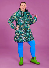 Load image into Gallery viewer, Leaves & Blooms LongLine Raincoat