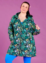 Load image into Gallery viewer, Leaves & Blooms LongLine Raincoat