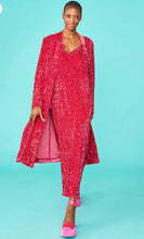 Load image into Gallery viewer, Raspberry Sequin Velvet maxi Dress