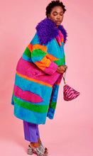 Load image into Gallery viewer, Funky Multi Coloured HandMade Bamboo Faux Fur Coat