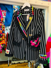 Load image into Gallery viewer, Black Pin Stripe Custom ReWorked Original Artwork Bowie Jacket