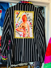 Load image into Gallery viewer, Black Pin Stripe Custom ReWorked Original Artwork Bowie Jacket