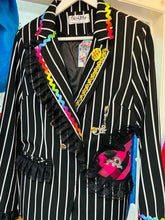 Load image into Gallery viewer, Black Pin Stripe Custom ReWorked Original Artwork Bowie Jacket