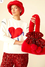 Load image into Gallery viewer, Sequin & Faux Fur Pom Pom Bag