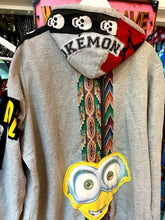 Load image into Gallery viewer, Red Mutha One of a Kind Custom ReWorked Grey Pokemon Hoodie