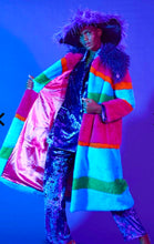 Load image into Gallery viewer, Funky Multi Coloured HandMade Bamboo Faux Fur Coat