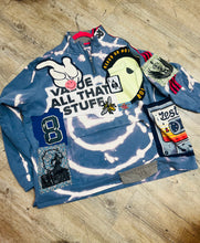 Load image into Gallery viewer, Red Mutha Custom Reworked “Mix Tape 74” 1/4 Zip Sweatshirt