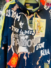 Load image into Gallery viewer, Red Mutha Custom ReWorked Vintage Navy “Joey Ramone” hoodie