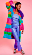Load image into Gallery viewer, Funky Multi Coloured HandMade Bamboo Faux Fur Coat
