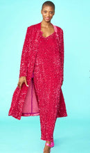 Load image into Gallery viewer, Raspberry Sequin Velvet maxi Dress