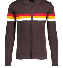 Load image into Gallery viewer, MadCap Mavers 96 LS
Mod Britpop
Knitted Track Top in Black
Coffee