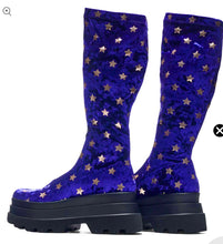 Load image into Gallery viewer, Celestial Dusk Trident Velvet Long Boots