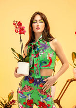 Load image into Gallery viewer, The Birds & The Bees Green Crop Top by Raised by Danger