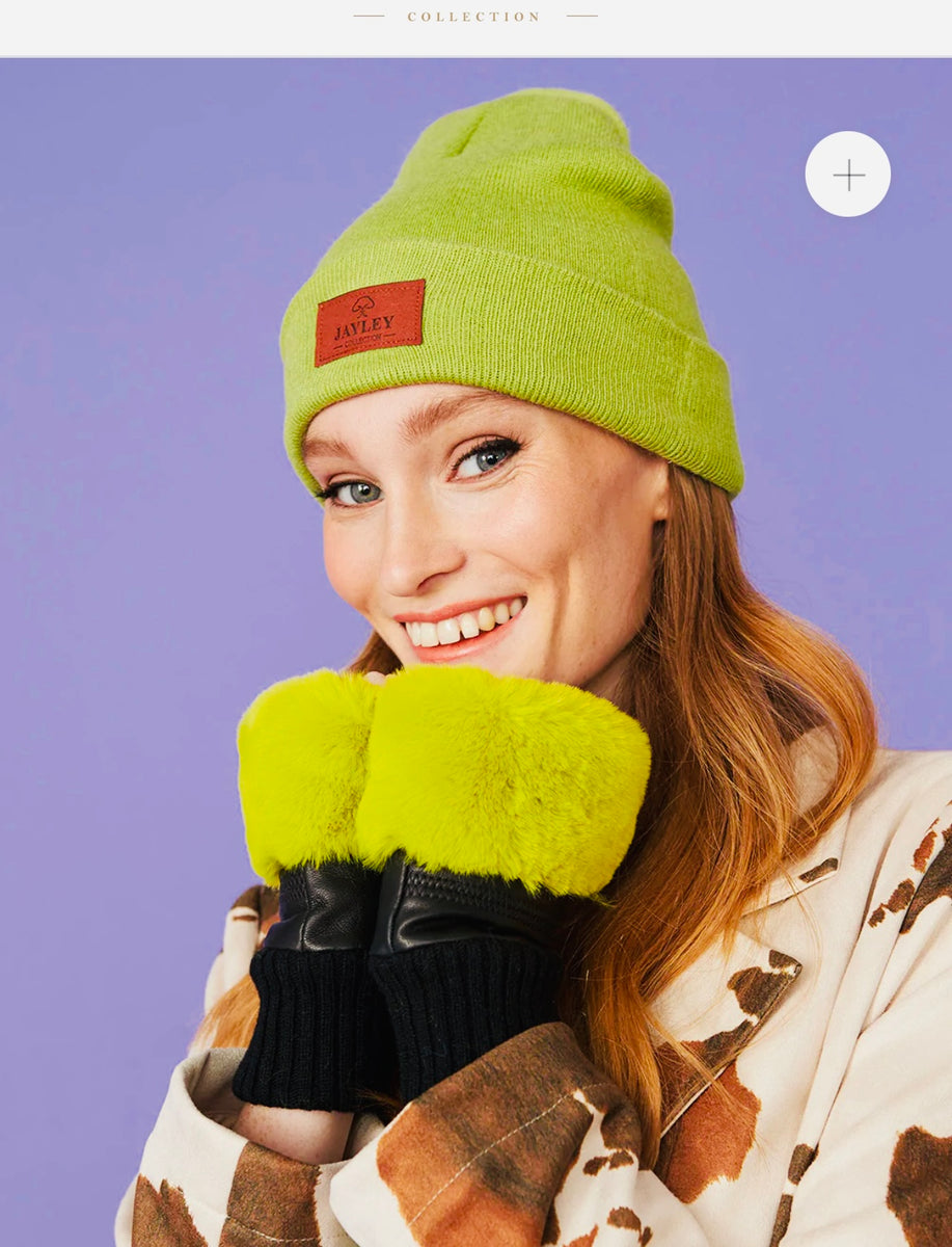 Leather & Faux Fur Fingerless Gloves Quirky Bird Vintage & Retro Fashion