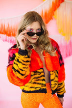 Load image into Gallery viewer, Unique Handmade Get Crooked Designer Faux Fur Bomber Jacket