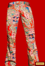 Load image into Gallery viewer, Men’s Retro Flared 70s style Paisley Trousers
