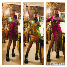 Load image into Gallery viewer, Villanelle Chevron sequin Maxi Dress by