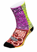Load image into Gallery viewer, Cycology Quality Unisex Compression Cycling Socks - Design Bandana