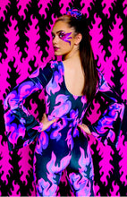 Load image into Gallery viewer, Purple Flame Velvet Catsuit