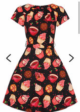 Load image into Gallery viewer, Black Cupcake Vintage style Day Dress