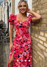 Load image into Gallery viewer, Lillian Sweetheart pink Floral Midi Dress