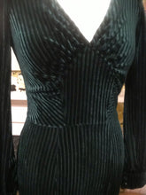 Load image into Gallery viewer, Voodoo Vixen,Ribbed Velvet maxi dress Dark Emerald.