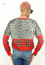 Load image into Gallery viewer, Mohawk - Tartan and leopard boyfriend Jumper