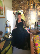 Load image into Gallery viewer, Vintage Royalty, Black Lace Evening Gown.