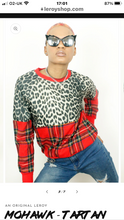 Load image into Gallery viewer, Mohawk - Tartan and leopard boyfriend Jumper