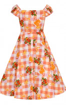 Load image into Gallery viewer, Juicy Oranges Gingham Dolores Dress