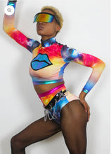 Load image into Gallery viewer, Galactic Kisses Long sleeved Cosmic print Crop Top