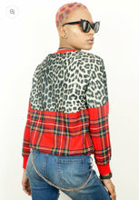 Load image into Gallery viewer, Mohawk - Tartan and leopard boyfriend Jumper