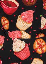 Load image into Gallery viewer, Black Cupcake Vintage style Day Dress