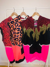 Load image into Gallery viewer, Sparkle flames 🔥 Custom Made, Oversize,Hooded Top