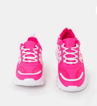 Load image into Gallery viewer, Shocking Pink Vegan Trainers