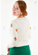 Load image into Gallery viewer, Citrus orange embroidered cropped cardigan