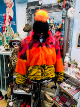 Load image into Gallery viewer, Unique Handmade Get Crooked Designer Faux Fur Bomber Jacket