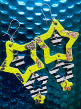Load image into Gallery viewer, Quirky Mono Stars - Leather Earrings