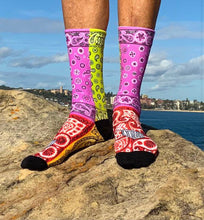 Load image into Gallery viewer, Cycology Quality Unisex Compression Cycling Socks - Design Bandana
