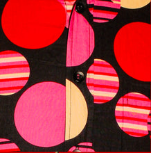 Load image into Gallery viewer, Cone of Light Design Long Sleeved Retro 70s style shirt in Black-Red -Rose
