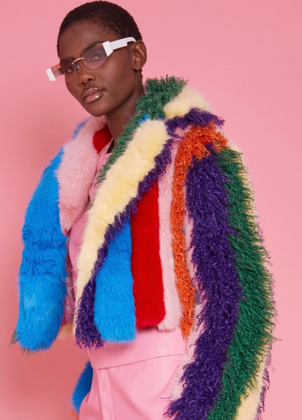 Faux Fur Hand Crafted Eco Bamboo Cropped Coat