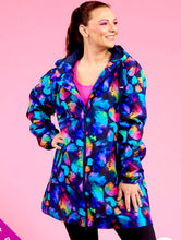 Load image into Gallery viewer, Rainbow Splatter LongLine Raincoat

