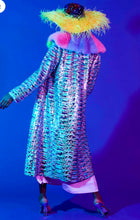 Load image into Gallery viewer, Multi Coloured Bamboo Lyocell Sequin Maxi Trench coat
