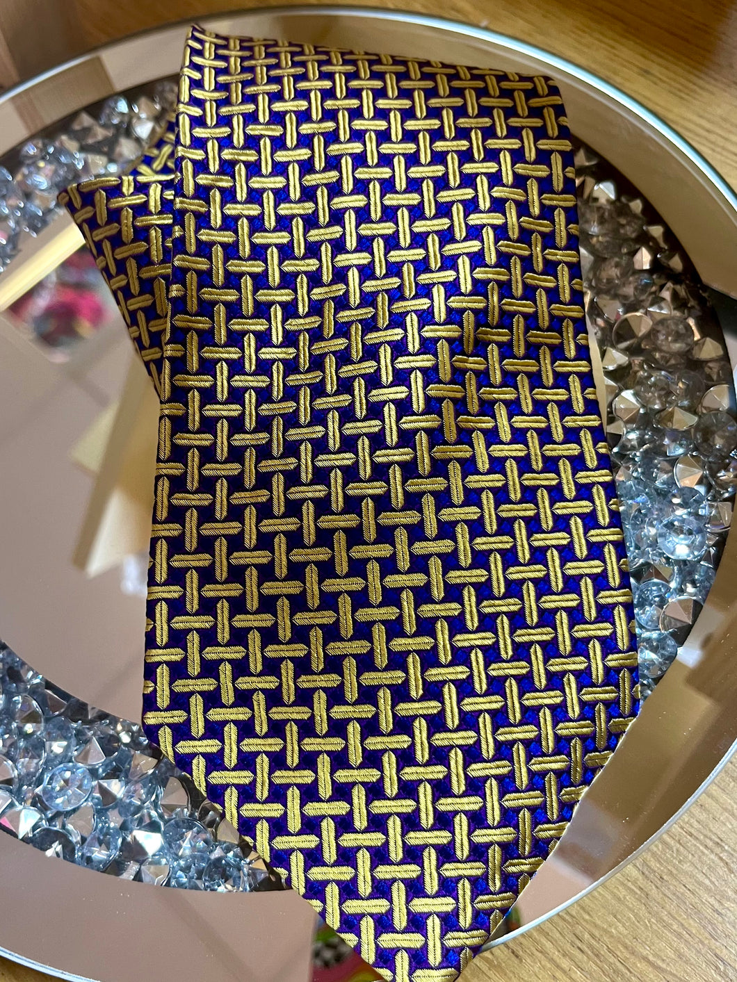 Vintage Principles Silk Electric blue/purple & Gold Tie.